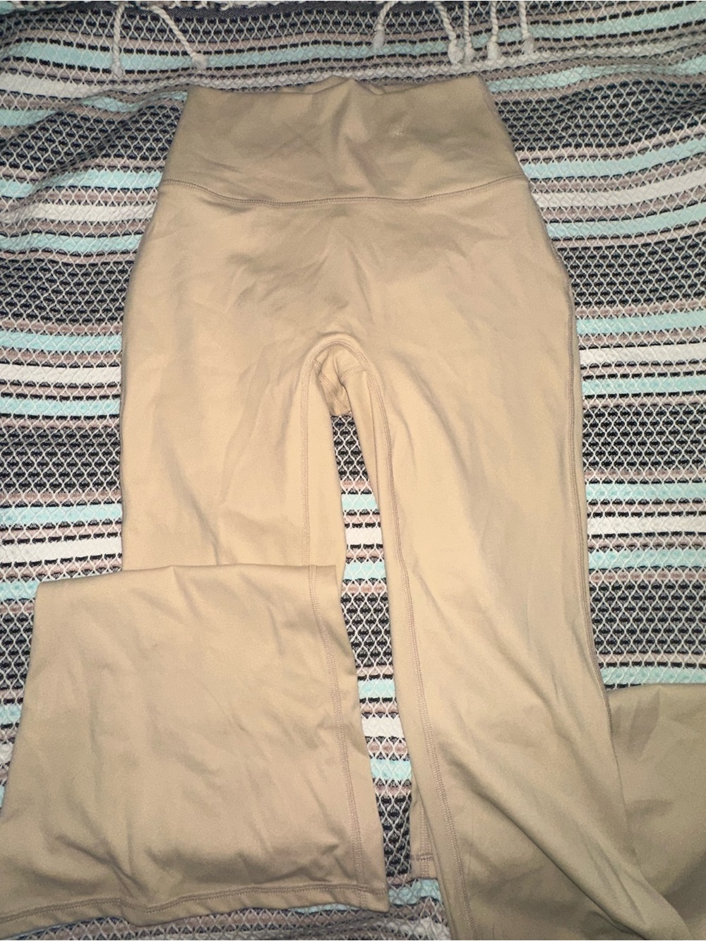 Forever 21 High-Waist Beige Flare Leggings